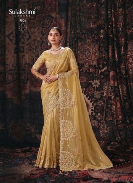 Yellow Colour Isha By Sulakshmi Salsa Fabric Designer Saree 9006
